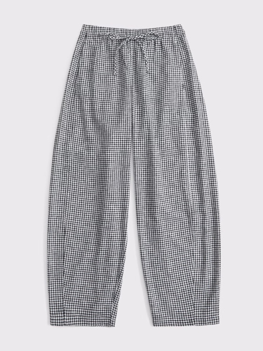 Abercrombie & Fitch Black and White Gingham pull on barrel pants